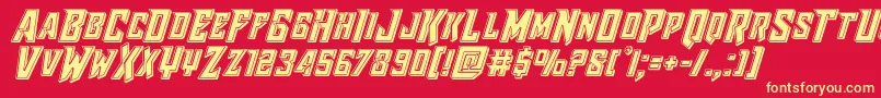 Raidercrusaderbevel Font – Yellow Fonts on Red Background