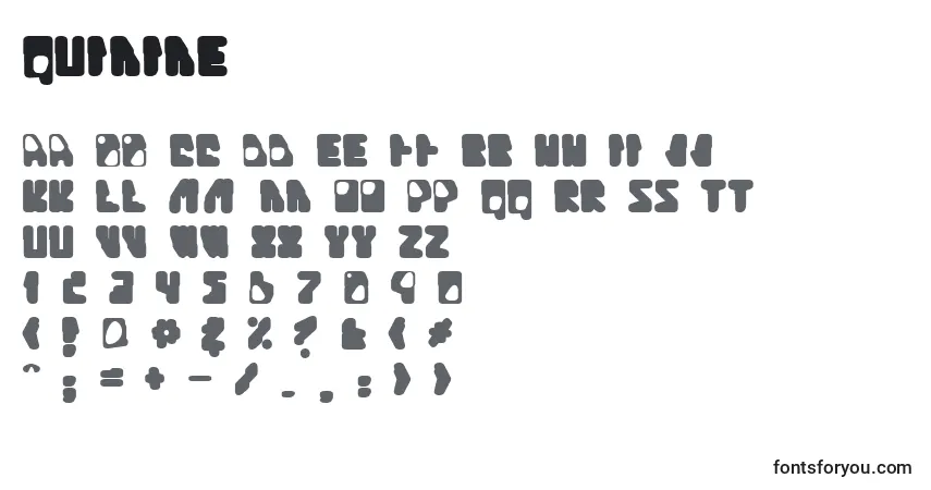Schriftart Quinine – Alphabet, Zahlen, spezielle Symbole