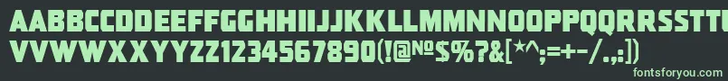PressboardJlRegular-fontti – vihreät fontit mustalla taustalla