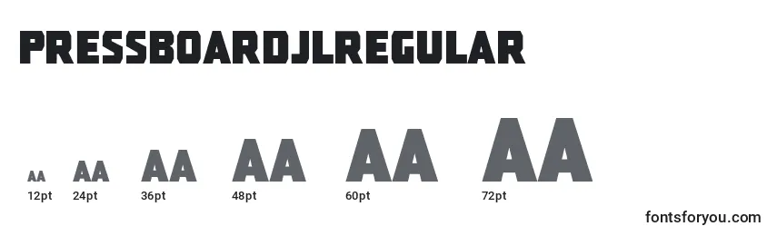 Размеры шрифта PressboardJlRegular