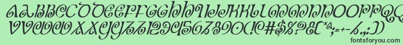 Theshireci Font – Black Fonts on Green Background