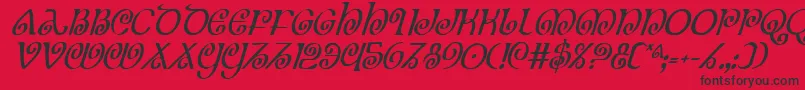 Theshireci-Schriftart – Schwarze Schriften auf rotem Hintergrund