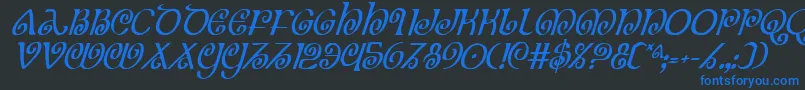 Theshireci Font – Blue Fonts on Black Background