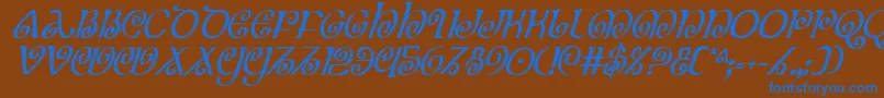 Theshireci Font – Blue Fonts on Brown Background