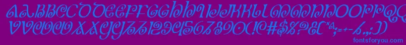Theshireci Font – Blue Fonts on Purple Background