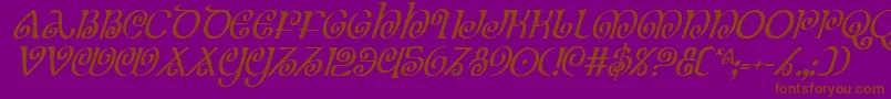 Theshireci Font – Brown Fonts on Purple Background