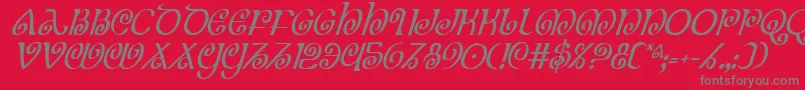 Theshireci Font – Gray Fonts on Red Background