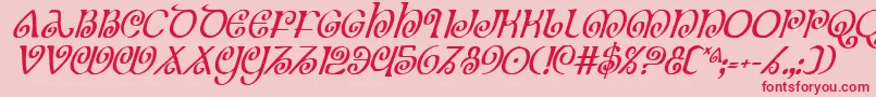 Theshireci Font – Red Fonts on Pink Background