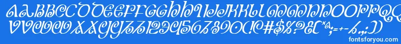 Theshireci Font – White Fonts on Blue Background