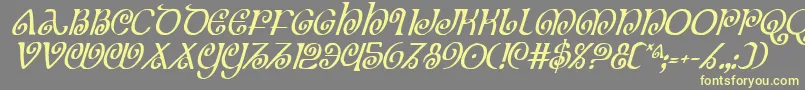Theshireci Font – Yellow Fonts on Gray Background