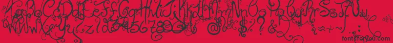 HolidayHome Font – Black Fonts on Red Background