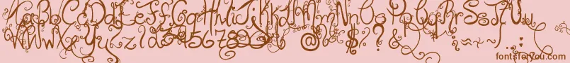 HolidayHome Font – Brown Fonts on Pink Background