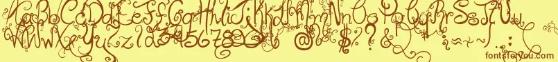 HolidayHome Font – Brown Fonts on Yellow Background