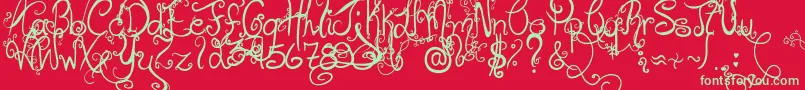 HolidayHome Font – Green Fonts on Red Background