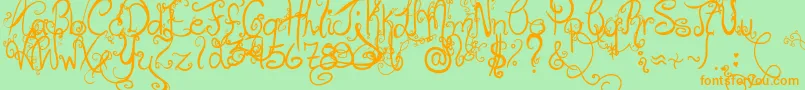 HolidayHome Font – Orange Fonts on Green Background