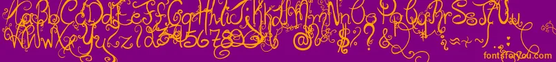 HolidayHome Font – Orange Fonts on Purple Background