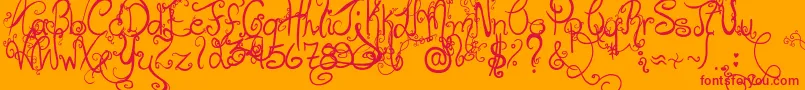 HolidayHome Font – Red Fonts on Orange Background