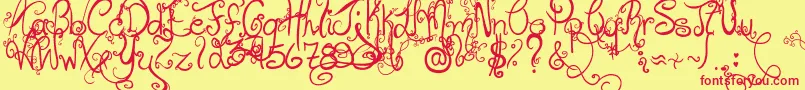 HolidayHome-Schriftart – Rote Schriften auf gelbem Hintergrund