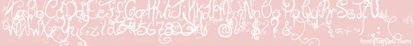 HolidayHome-Schriftart – Weiße Schriften auf rosa Hintergrund