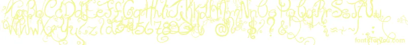 HolidayHome Font – Yellow Fonts on White Background