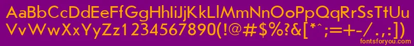 フォントJournalSansserifPlain.001.001 – 紫色の背景にオレンジのフォント