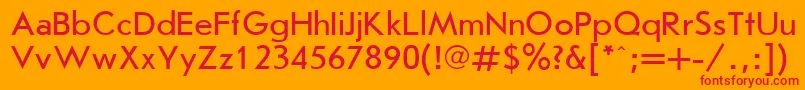 JournalSansserifPlain.001.001 Font – Red Fonts on Orange Background