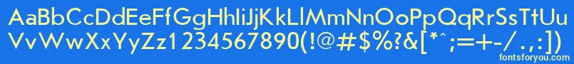 JournalSansserifPlain.001.001 Font – Yellow Fonts on Blue Background