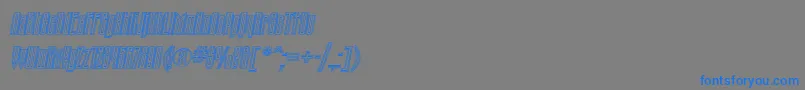 Czcionka TauernecItalic – niebieskie czcionki na szarym tle