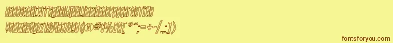 Fonte TauernecItalic – fontes marrons em um fundo amarelo