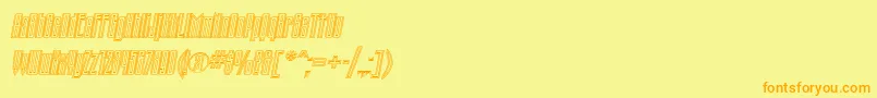 Fonte TauernecItalic – fontes laranjas em um fundo amarelo