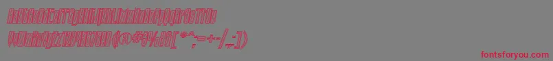 TauernecItalic-Schriftart – Rote Schriften auf grauem Hintergrund