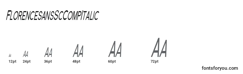 Размеры шрифта FlorencesansScCompItalic