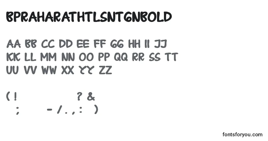 Czcionka BPraharaThTlsnTgnBold – alfabet, cyfry, specjalne znaki