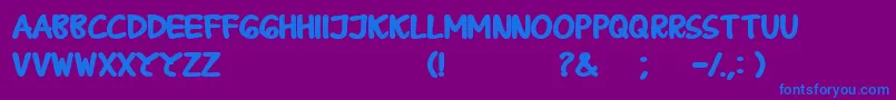 BPraharaThTlsnTgnBold-Schriftart – Blaue Schriften auf violettem Hintergrund