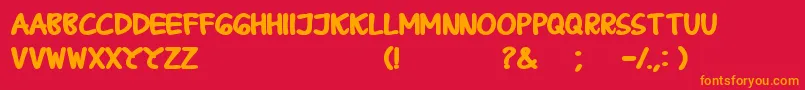 BPraharaThTlsnTgnBold Font – Orange Fonts on Red Background