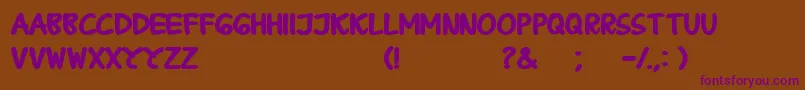 BPraharaThTlsnTgnBold-Schriftart – Violette Schriften auf braunem Hintergrund