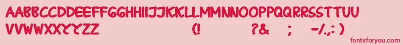 BPraharaThTlsnTgnBold Font – Red Fonts on Pink Background