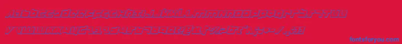 FlightCorps3DItalic Font – Blue Fonts on Red Background