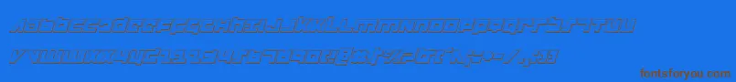 FlightCorps3DItalic Font – Brown Fonts on Blue Background