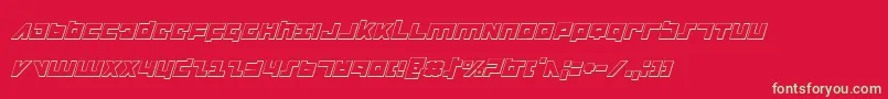 FlightCorps3DItalic Font – Green Fonts on Red Background