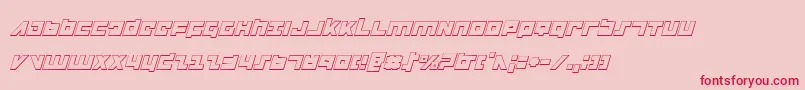 FlightCorps3DItalic Font – Red Fonts on Pink Background