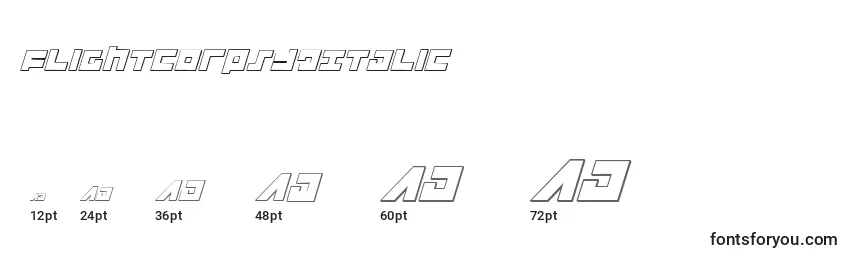 FlightCorps3DItalic Font Sizes