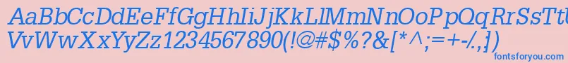 InstallationsskItalic Font – Blue Fonts on Pink Background