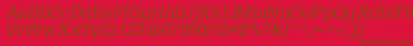 フォントInstallationsskItalic – 赤い背景に茶色の文字