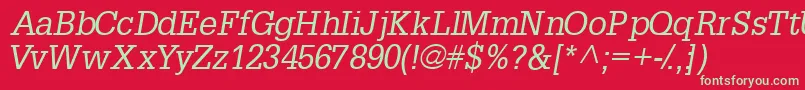 InstallationsskItalic Font – Green Fonts on Red Background