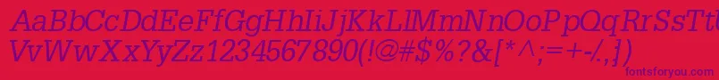 Police InstallationsskItalic – polices violettes sur fond rouge