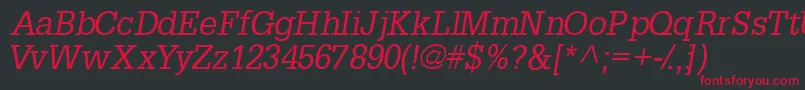 InstallationsskItalic Font – Red Fonts on Black Background