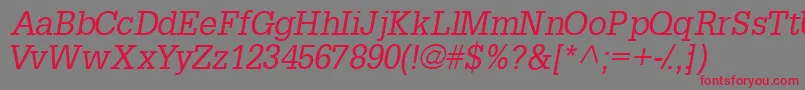 InstallationsskItalic Font – Red Fonts on Gray Background