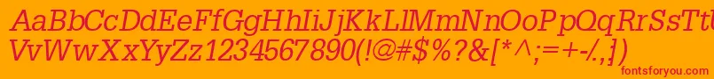 InstallationsskItalic Font – Red Fonts on Orange Background