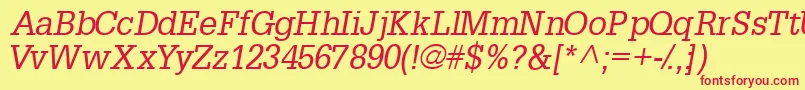 InstallationsskItalic Font – Red Fonts on Yellow Background